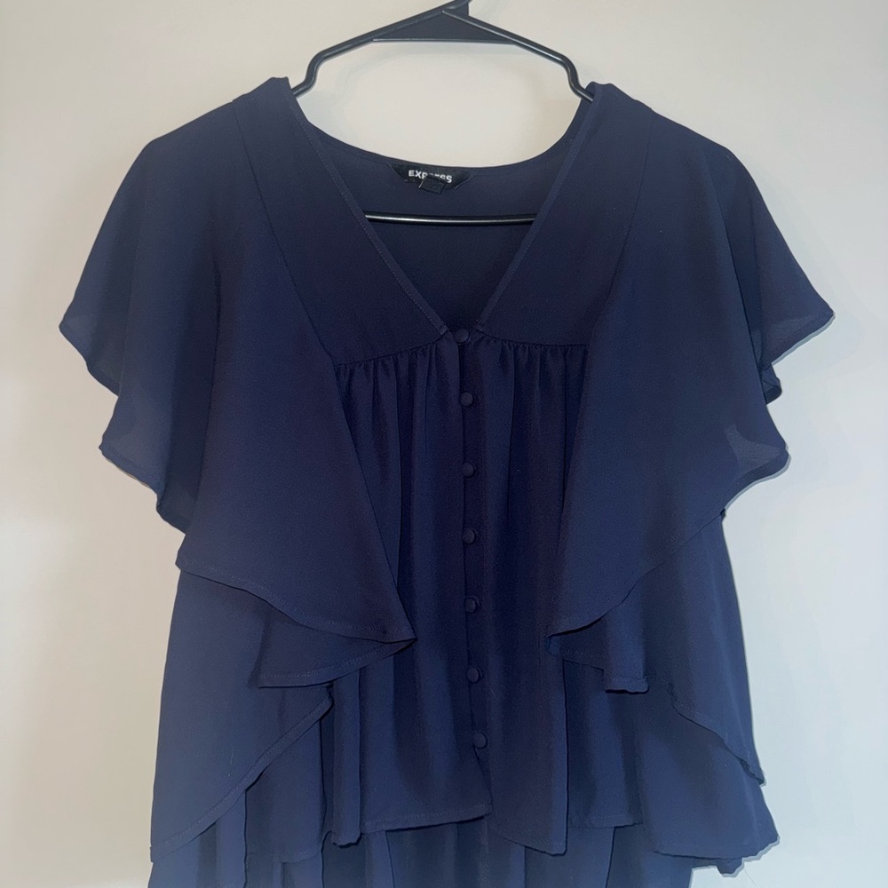 Express Deep Blue Layered Blouse